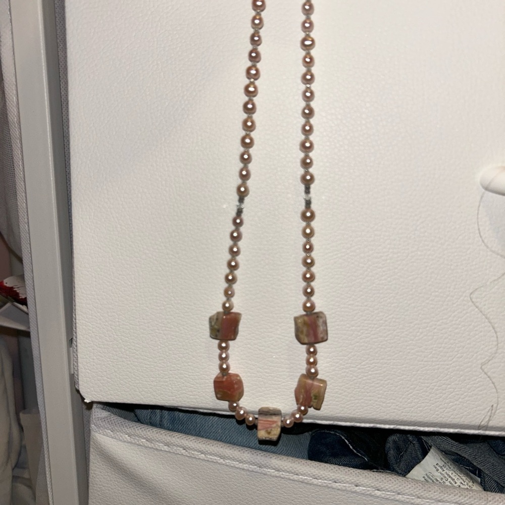 Elegant Pearl and Stone Necklace